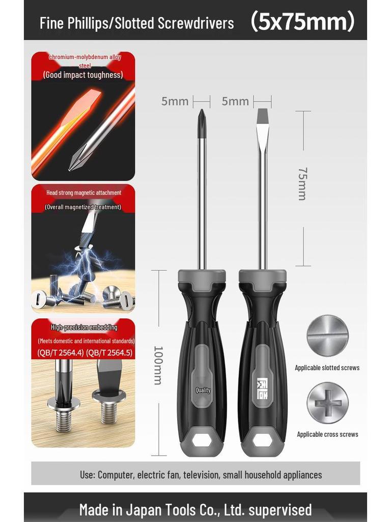 High-Quality Industrial Screwdriver Set: Phillips, Flathead, Torx, Strong Magnetic, Durable Manual Tools