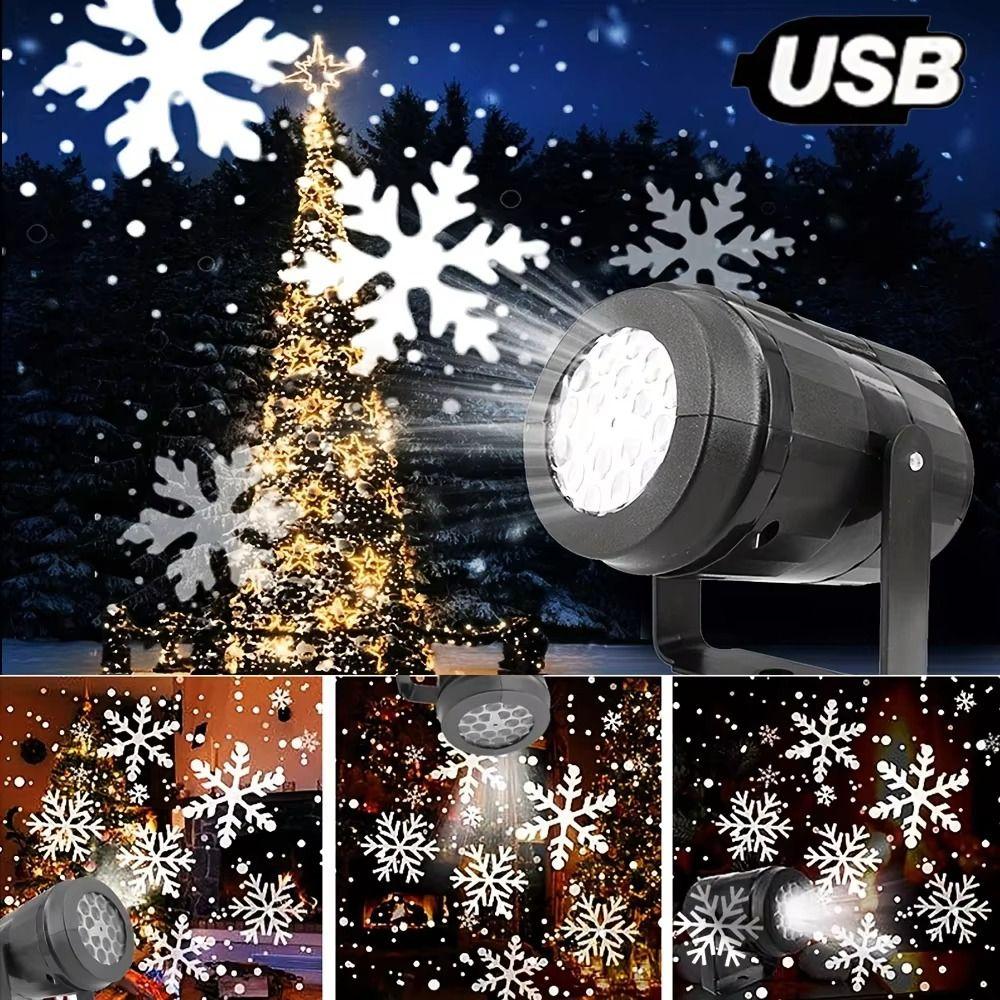 Waterproof Design LED Snowflake Projector Light Rotating Patterns LED Technology Christmas Projector Lights Yard Decor