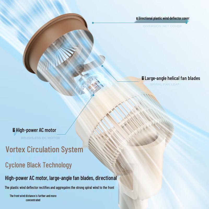 Xiyou Air Circulating Floor Fan, Detachable with Large Airflow CN Plug (adapter Included)