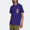 Adidas Originals Multi Logo Print Casual Crew Neck T-Shirt Men Tops College-Purple HE3055