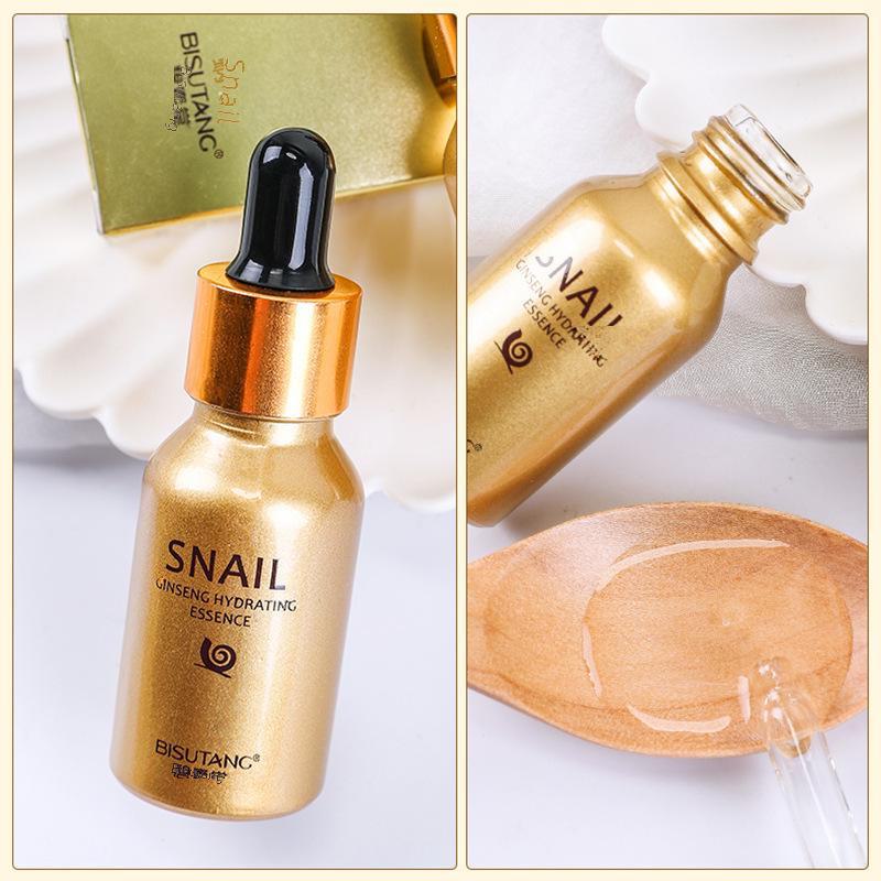 Bisutang Gold Bottle Red Ginseng Snail Essence - 15ml Skin Brightening & Moisturizing Revitalizer