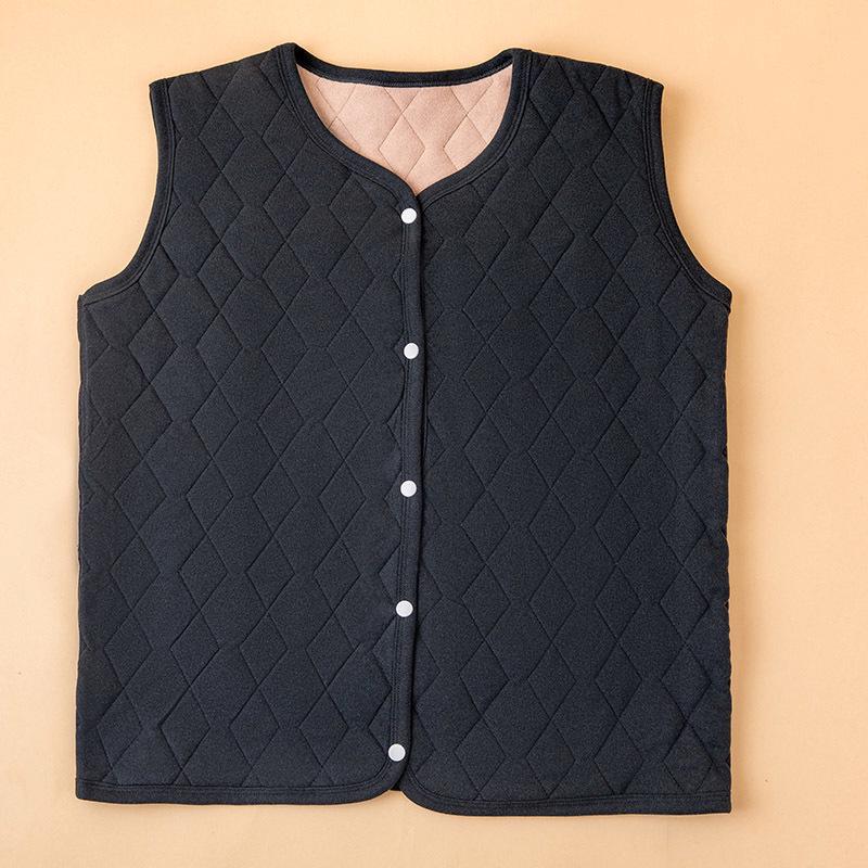 Women's Plus Size Velvet Fleece-lined Vest: Warm Sleeveless Jacket for Autumn/Winter School Uniform