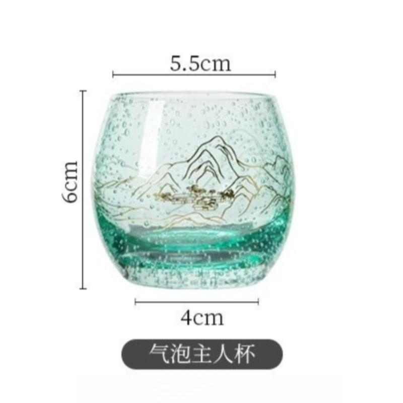 Crystal Glass Tea Cup with Hand-Painted Landscape, Personal Gongfu Tea  & Sake Cup - Artistic, Elegant, Durable, Heat Resistant