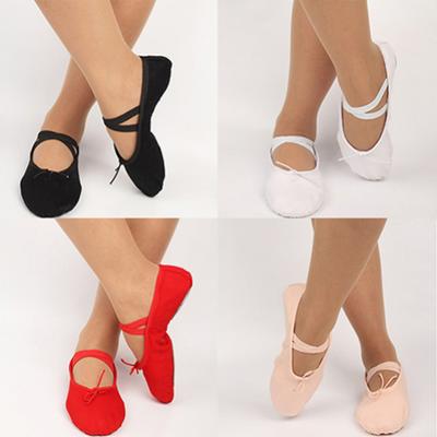 Damen Ballettschuhe mit weicher Sohle, Tanzschuhe, Fitnessschuhe, Gymnastikschuhe, Segeltuchschuhe