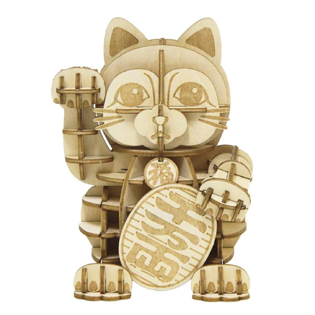 Maneki Neko A wooden 3D puzzle DIY craft kit that can be enjoyed by everyone from elementary school students to adults Educational toys for boys and
