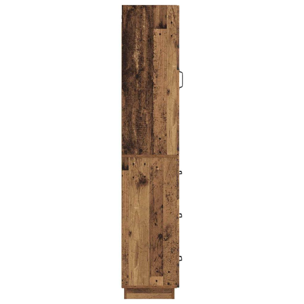 2 Piece Cabinet Set Reclaimed Wood Look 13 X 13.6 X 34.3 In (L X W X H) Particleboard