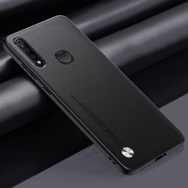 Luxury PU Leather Case For Vivo Z5X Back Cover Matte Silicone Shockproof Full Protection Phone Case For Vivo Z1 Pro Z1Pro Coque