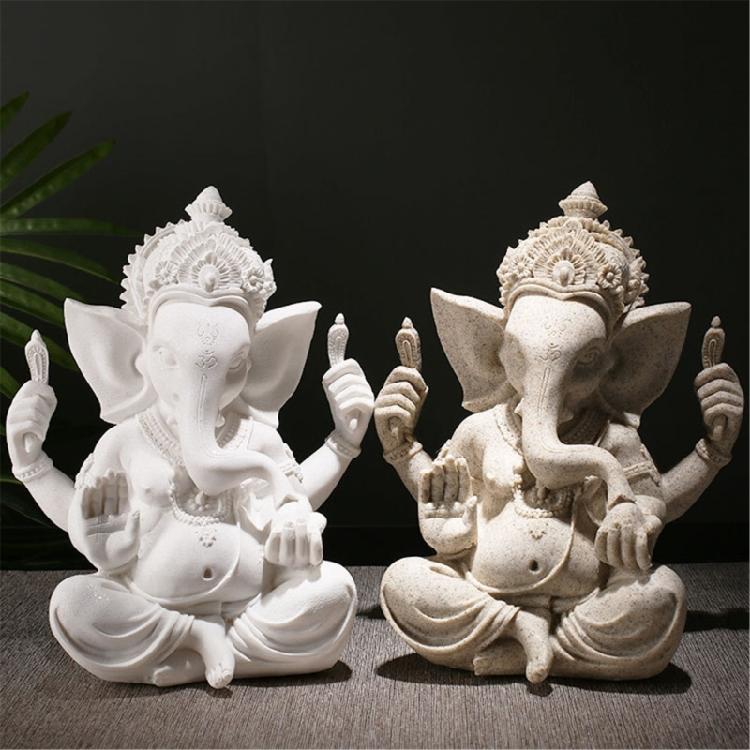Unique Sandstone Ganeshas Elephant Statue for Personalizeds Home and Office Display