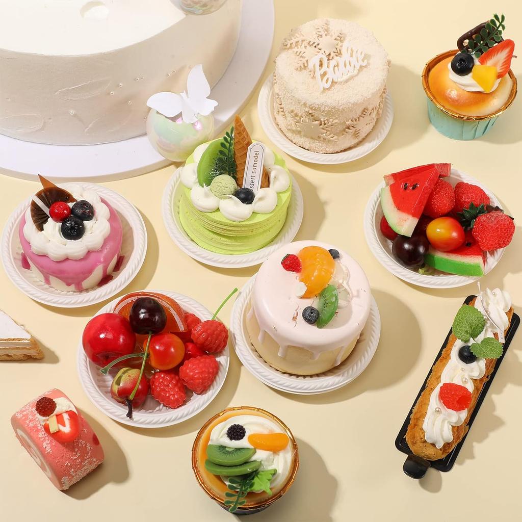 Bokon 100 Count 4 Inch Small Paper Plates Heavy Duty Round Paper Starch Disposable Plates Mini Party Plates Bulk for Dessert, Cake, Appetizer, Dinner