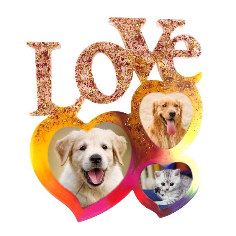 Photo Frame Decoration Silicone Mold LOVE Epoxy Jewelry Mold Resin Casting Pendant Mold Suitable for Diy Resin Crafts