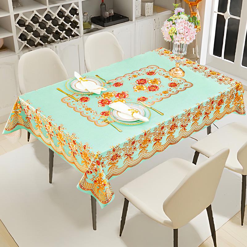 Luxury Waterproof PVC Tablecloth: Oilproof, Anti-scald, Wash-free Round Design for Hotels and Homes