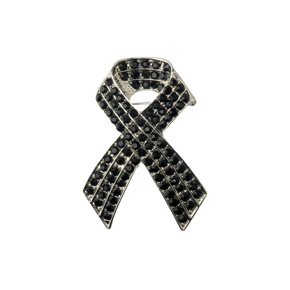Melanoma Cancer Funeral Ribbon Badge Brooch Awareness Funerals Memorial Pin  Party