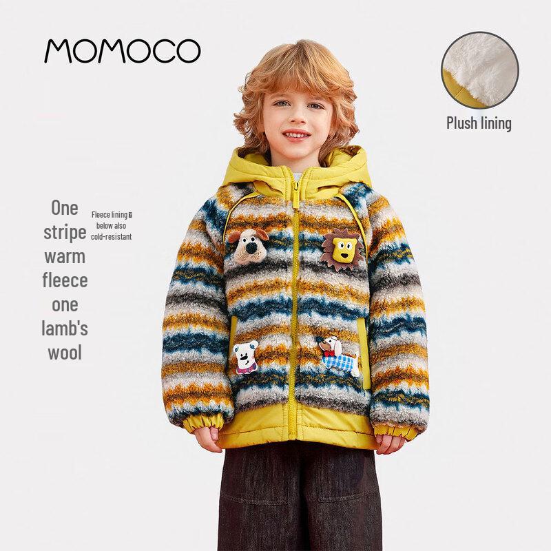 MOMOCO Boys Winter Hooded Furry Cotton Jacket 90