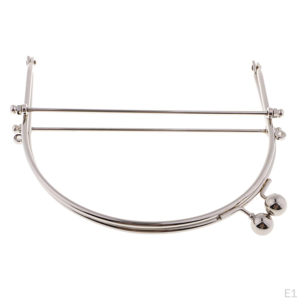 2 Pieces DIY Purse Bag Clasp Metal Arch Handle Bronze Silver