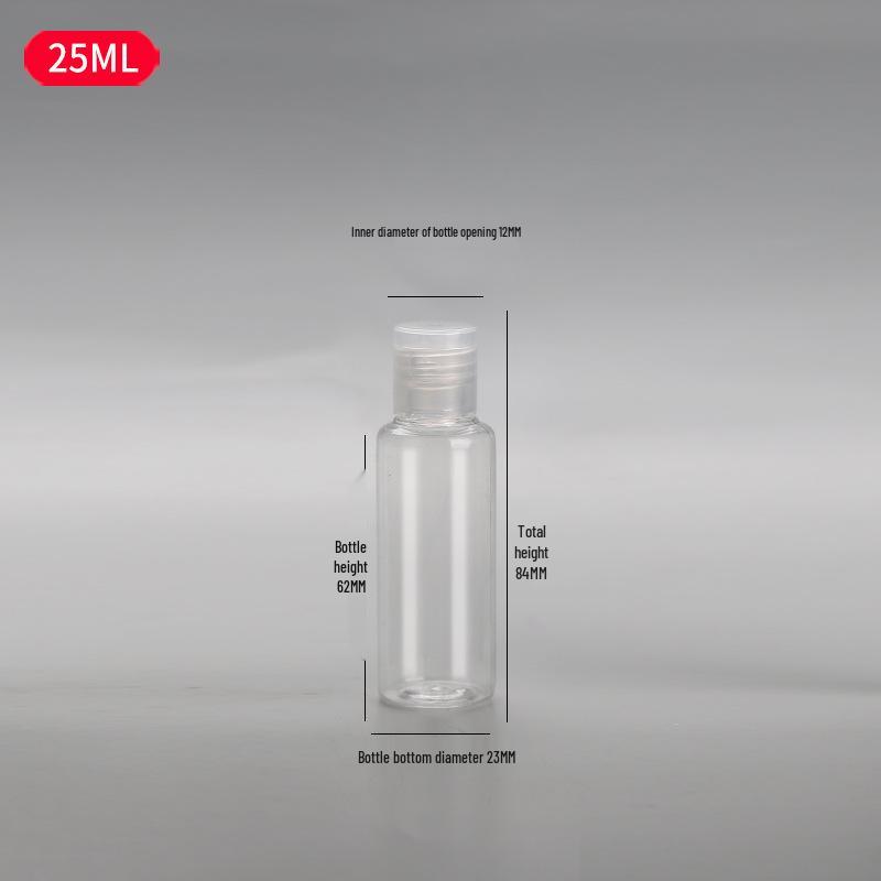 PET Transparent Flip-Top Liquid Dispenser Bottle, 10-50ml