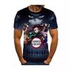 Ghost Annihilation Blade 3D Printed T-Shirt Men's and Women's Summer Fashion Casual Short Sleeve Neutral Harajuku Street Trend Super