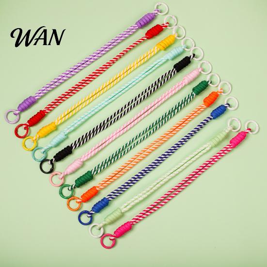 Braided Rope Accessory Pendant Short Wrist Strap with Hanging Ring Outdoor Activity Wear-Resistant Lightweight Lanyard Portable Water Bottles