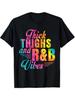 Men's Thick Thighs& R&B VIBES Graphic T-Shirt- 100% Cotton Stretch Fit Casual Tee with Bold Geometric Print