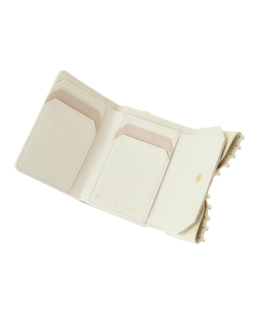 Maison De Fleur Ribbon Pearl Ivory Wallet, Women's,