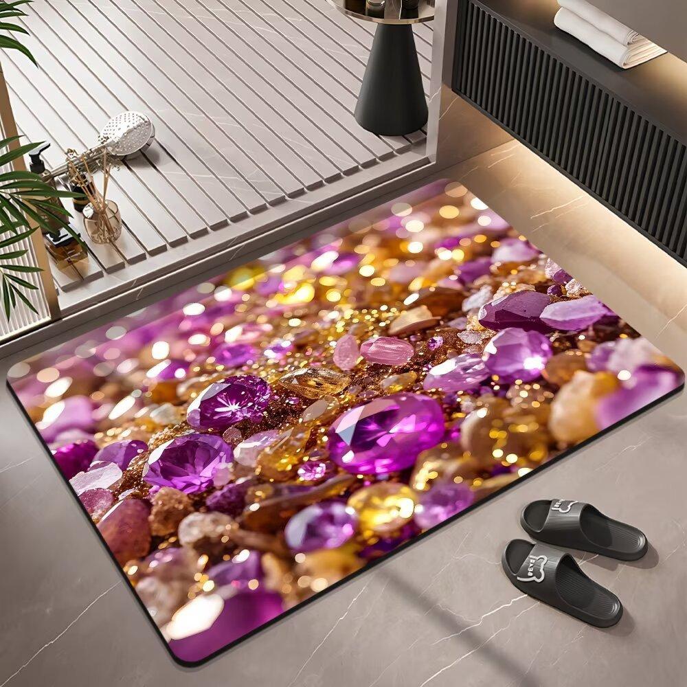 3D Expansion Wind Three-dimensional Diatom Mud Bathroom Floor Mat Absorbent Toilet Door Mat Home Non-slip Foot Mat