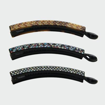 J.Lauren Slim Line Cubic Banana Hair Clip Bh0963