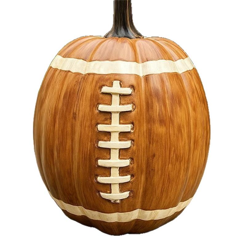 

Fresh Football Football Resin Ornament, Halloween Pumpkin Decor Figurine For Indoor/Outdoor Desktop Living Room Fall Decoration