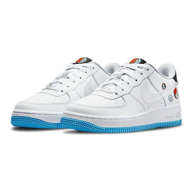 Nike Air Force 1 LV8 1 GS Happy Hoops Kids Sneakers White Multi-Color Wolf-Grey DM8088-100