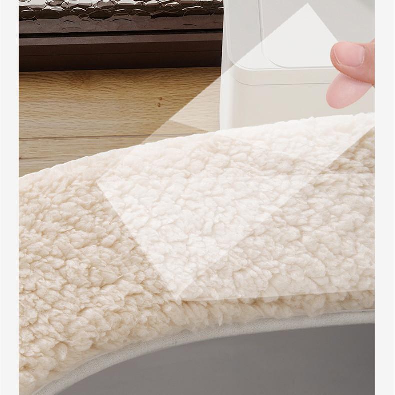 1 PC Soft Toilet Seat Cover, Flannel Waterproof Cushion for All Seasons, Non-Slip Elastic Toilet Mat for Home Use