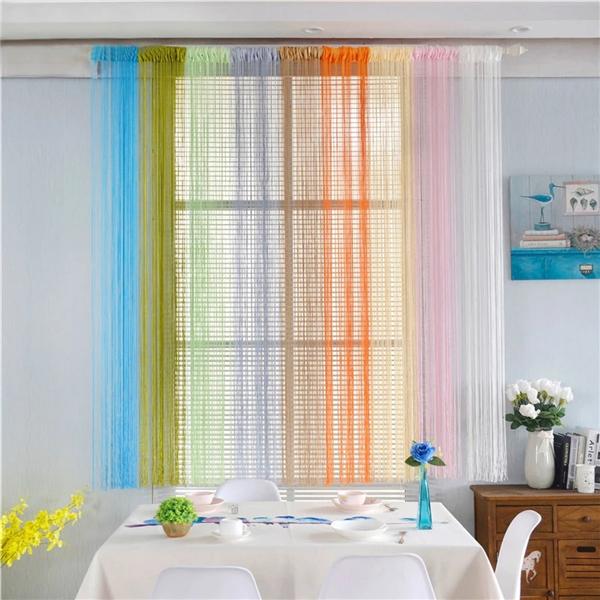 Luxury Glitter String Door Curtain Beads Room Dividers Beaded Fringe Polyester Fabric Shiny Tassel Line Curtains Window Panel Valance Wedding DIY