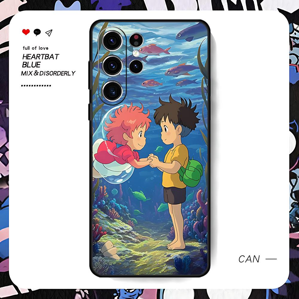 

Fashion Cartoon Ponyo Phone Case For Samsung Galaxy S25 S24 S23 S22 S21 S20 Plus Ultra Note20 Limited Soft Black Samsung S23