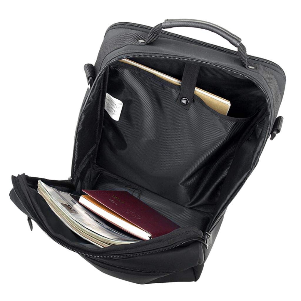 Large Capacity Simple Business Bag A4 Compatible Vertical Shoulder Bag Lightweight 480g Gentleman Black [KAKKOII] 2-chamber Men's