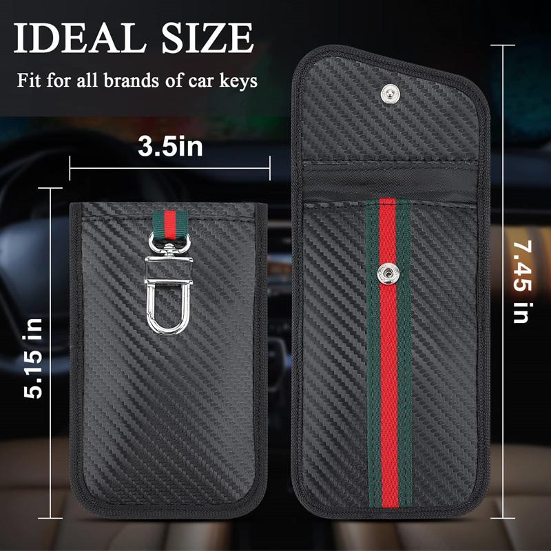 Durable Compact RFID Blocking Car Key Bag Portable Signal Shield Protector Keyless Entry Anti Theft Secure Storage Auto Case Bag