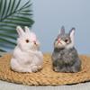Plush Easter Bunny Figurine: Realistic Rabbit Toy & Home Decoration