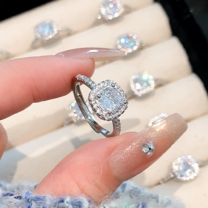 Radiant Pave Stone Women s Luxury Ring - Shining, High-End Feel Adjustable