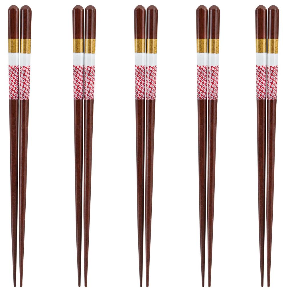 Happy Set of Made In PID1370 J-kitchens Chopsticks, 5, Material Wood, Chopsticks, Japan,