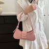 Easy To Carry Belt Buckle Handbag Summer Crossbody Bag Textured Shoulder Bag Minimalist Armpit Bag