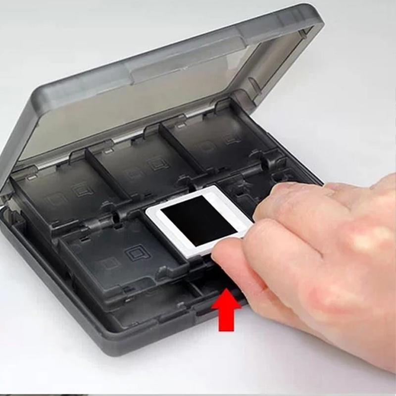28-in-1 Game Card Case for 3DS/DS Series, Portable PP Box with SD/TF & Stylus Slots