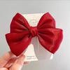 New Year Cute Pompom Kids Hair Clips Winter Plush Hairpins Braid Accessory Red Bow Princess Girl Headwear New Year Gift For Kids