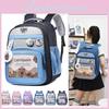 Capybara Pattern Kids Student Backpack With Cute Cartoon Print And Removable Shoulder Straps For School