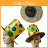 Chapéu de Performance para Festa de Halloween Chapéu Alto de Palhaço com Bolinhas Chapéu de Jazz Mágico Chapéu Alto