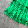 Elegant Crochet Lace Dresses for Women Hollow Out O Neck Lantern Sleeve A Line Belted Vestidos Court Style Dress Dropship