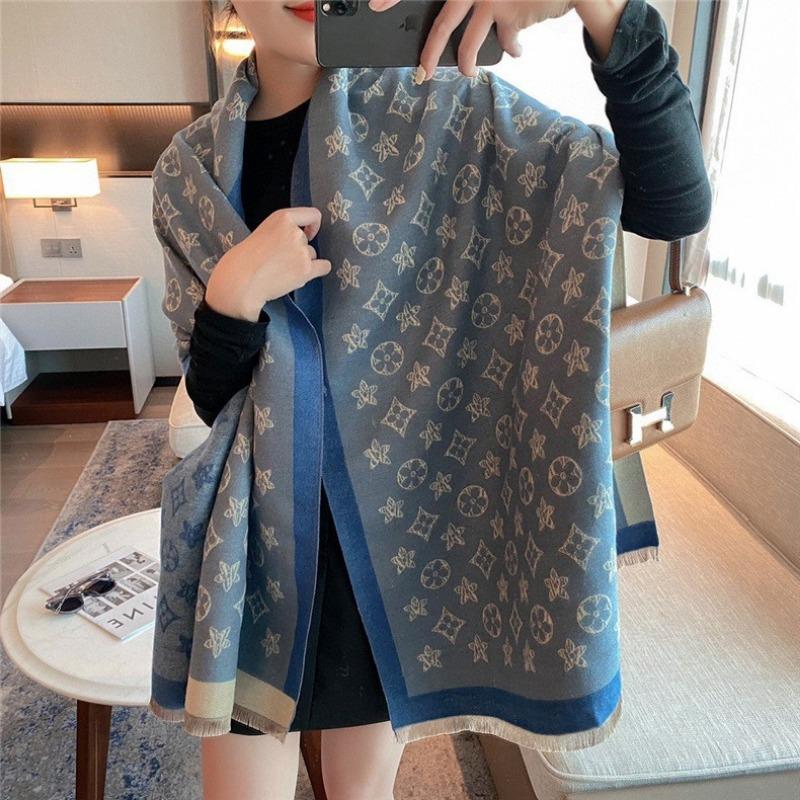 Lucky Clover Faux Cashmere Scarf Warm Winter Neckwear For Women