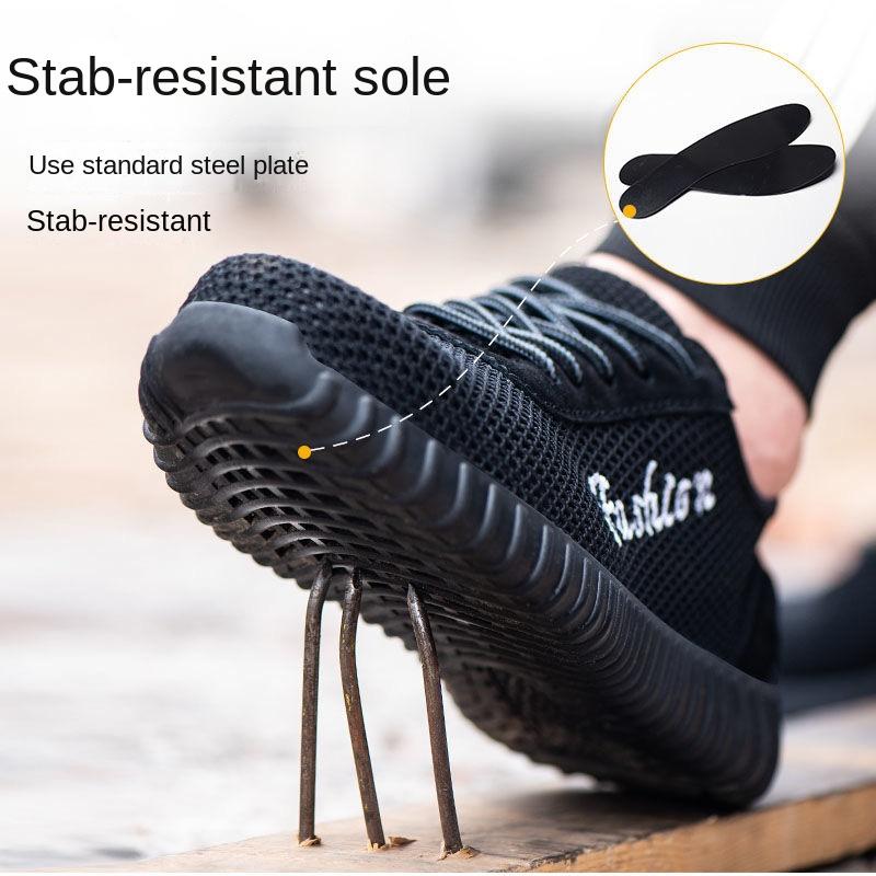 Summer Labor Insurance Shoes Steel Baotou Anti-smashing and Puncture-proof Lightweight Safety Protective Shoes