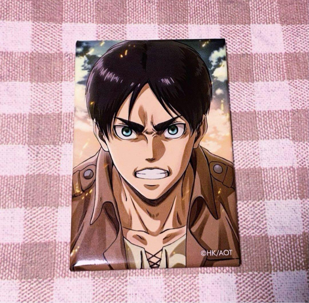 

[USED] Attack on Titan Eren Wit Studio Square Can Badge Collection