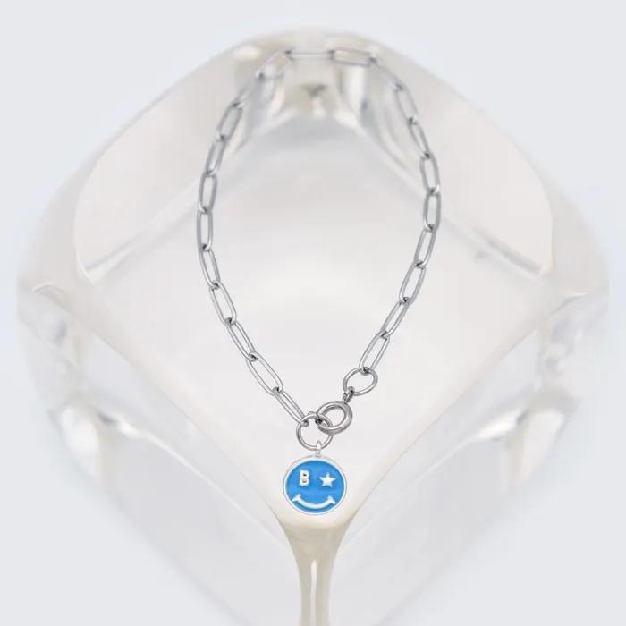 Epoxy Smile Surgical Chain Drop Bracelet