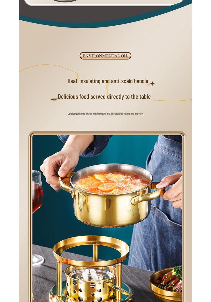 Stainless Steel Single-Person Hot Pot with Alcohol Stove - Portable Self-Service Shabu-Shabu for Home or Restaurant Use
