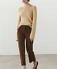 Masimodutti Cropped Suede Leather Pants With Drawstring Detail