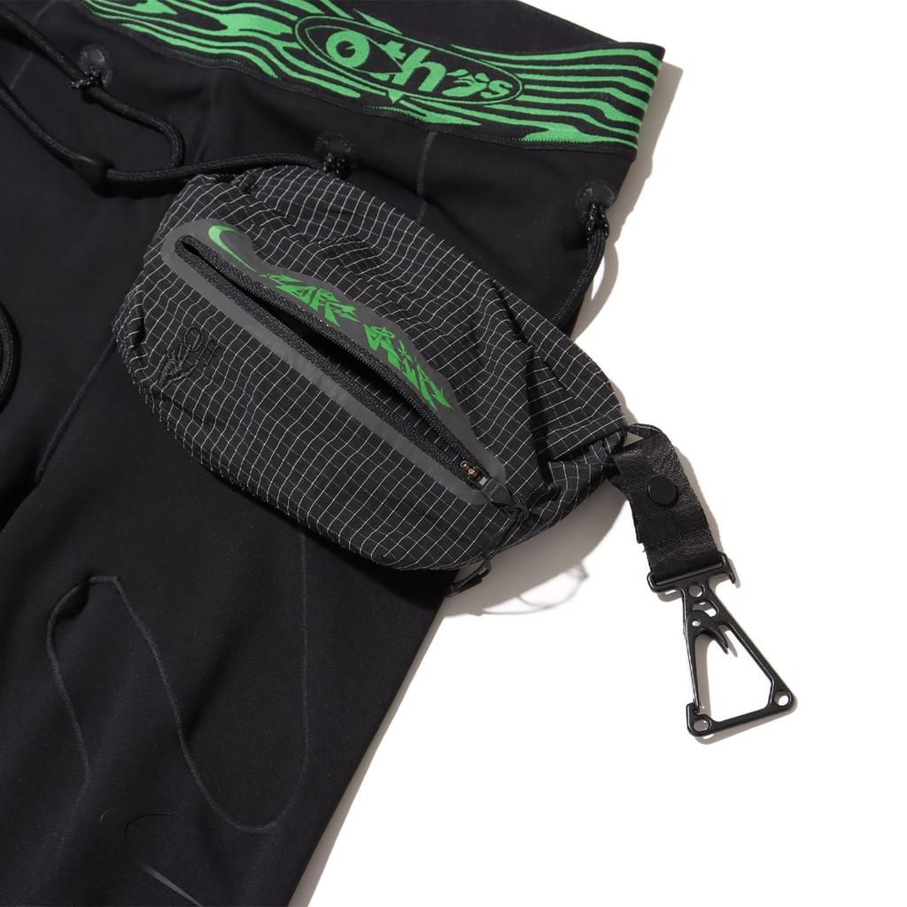 Nike X Off-White Collaborative Edition FW23 Striped Logo Waist Bag Long Casual Pants Unisex Bottoms Black DV5553-010