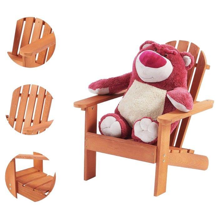 Sedia Bambino in Legno GINGER HOME Adirondack, Poltrona da Giardino Relax, Legno di Cedro Massiccio, Esterno e Interno, 50x49.5x62 cm