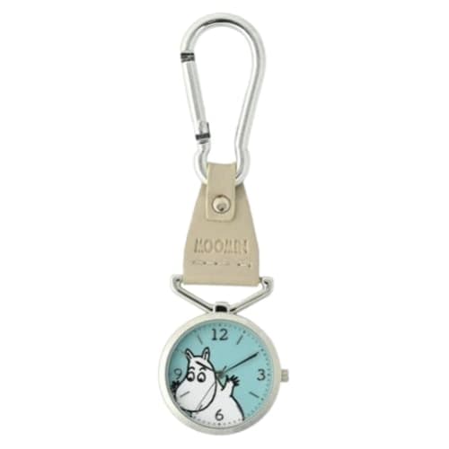 Fieldwork Women's Analog Pocket Watch with Keychain and Moomin Carabiner KC2, Gray, MOM014-1
